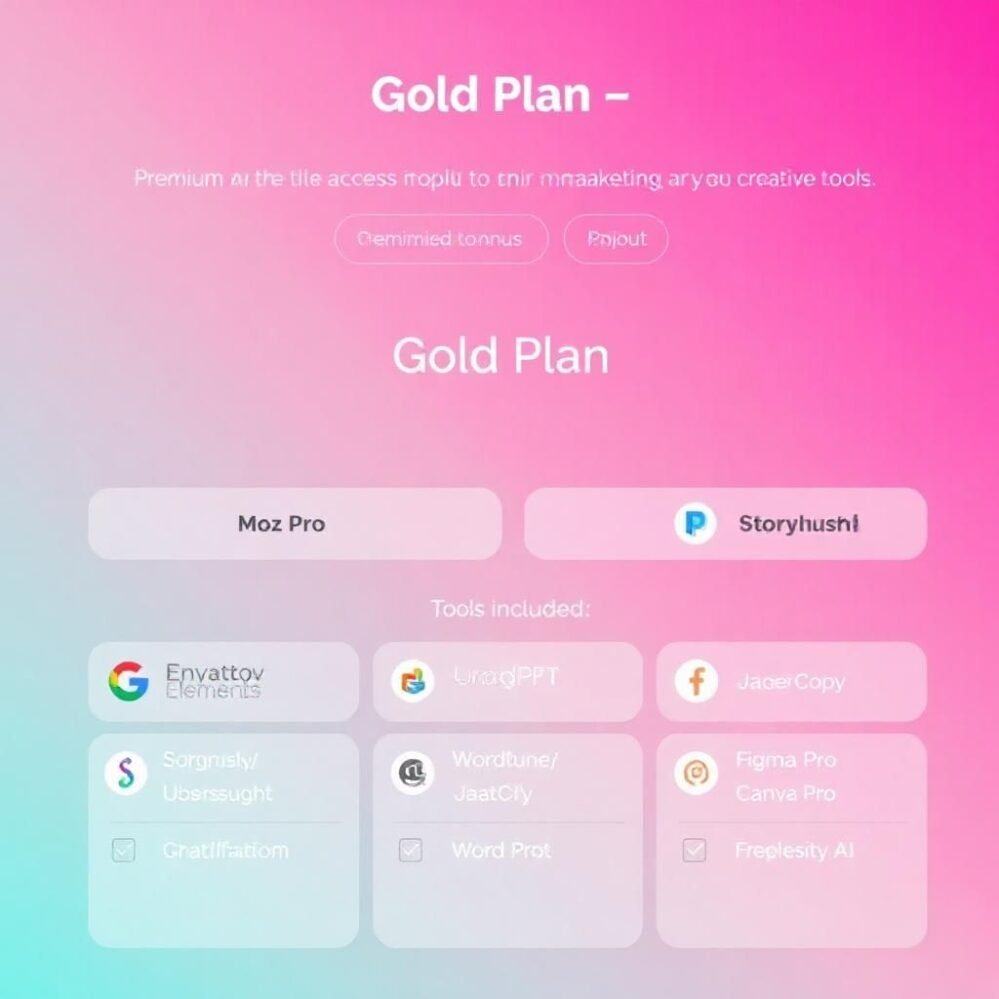 Gold Plan Monthly Subscription for Premium SEO, AI & Creative Tools